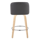 Toriano - Contemporary Fixed-Height Counter Stool With Swivel And Round Footrest (Set of 2)