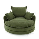 360° Swivel Accent Barrel Chair With Dual Layer Cushion And 3 Removable Pillows