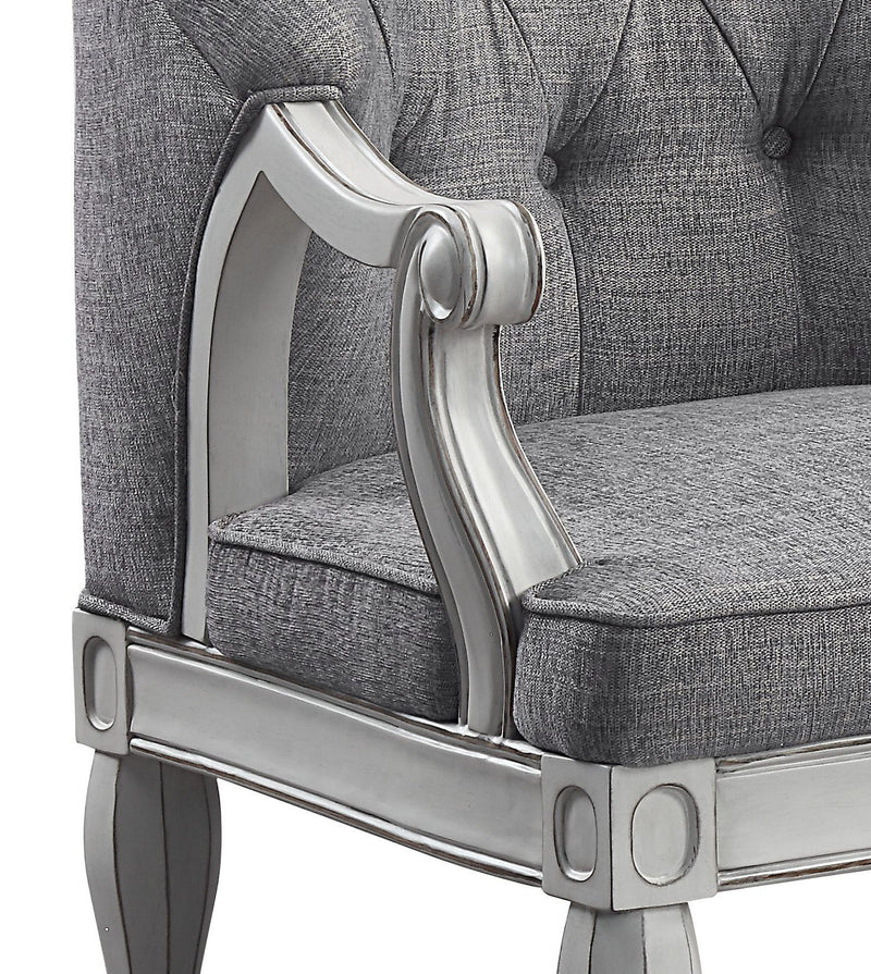 Florian - Antique Chair - Gray / White