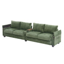 Modern 4 Seater Corduroy Sofa Couch With USB Ports And Hidden Storage
