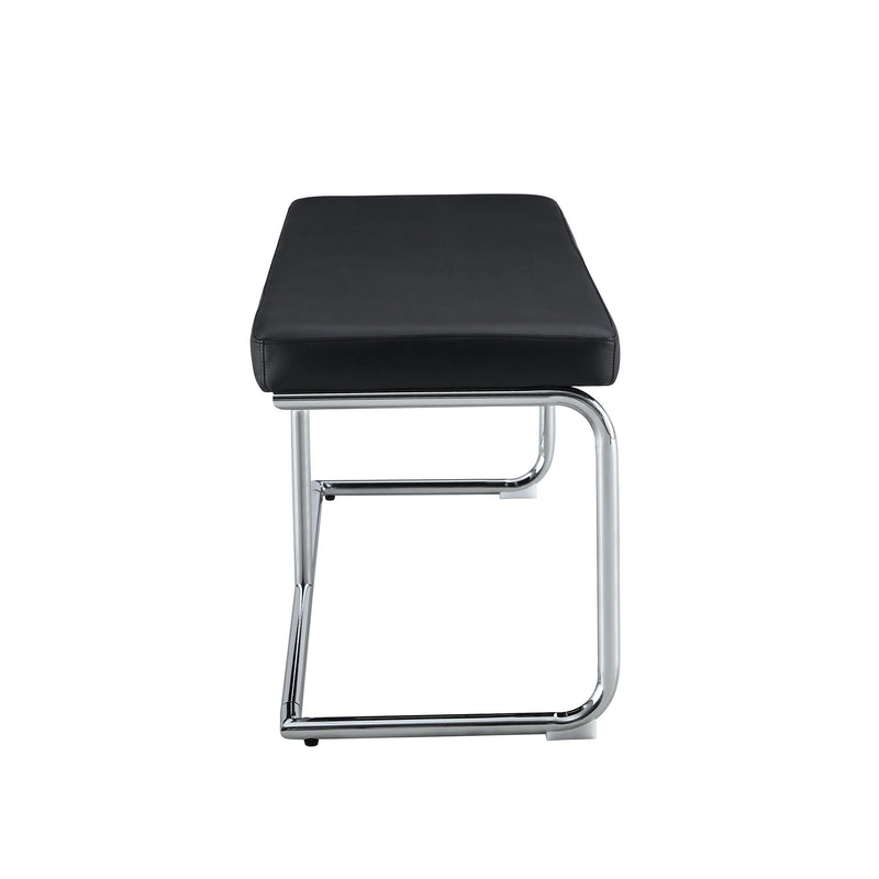 Shoe Changing Bench With Silver Metal Legs For Versatile Use - Black
