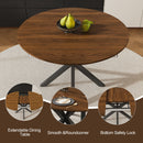 Round Dining Table With Extendable Blades, X Base