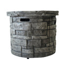 Contemporary Circular Fire Pit With 40, 000 Btu - Gray