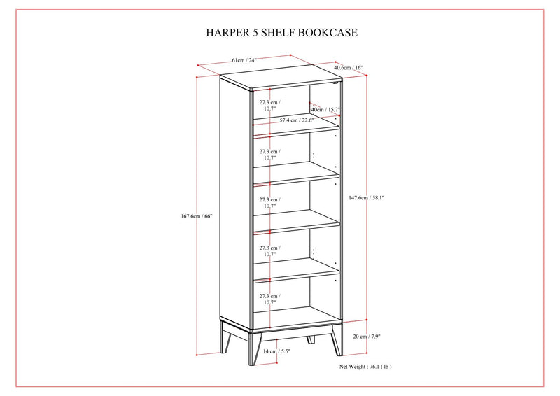 Harper - Handcrafted Bookcase With Storage