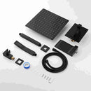 Contemporary Shower System With 12" Rainfall Head And Handheld Spray, Wall Mounted