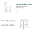 5 Pieces Counter Height Rustic Farmhouse Dining Room Wooden Bar Table Set With 2 Stools And 2 Chairs