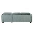 Zavala - Sectional Sofa With Sleeper & Storage - Light Green Chenille