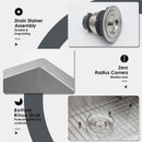 Modern Style Undermount Sink With Stainless Steel, Deep Single Bowl