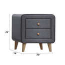 Valda - Nightstand - Light Gray Fabric