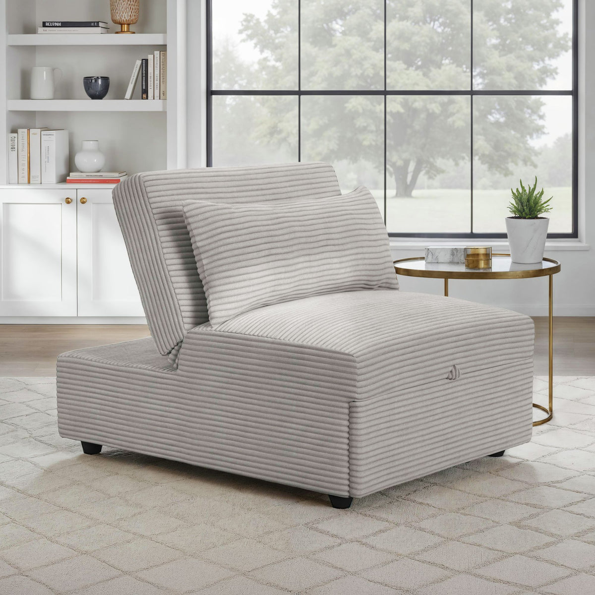 Pluto Chair With Kidney Pillow, Klik Klak And Pop Up in Coronado Gray by Elements International, view 4