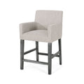 Charmed Upholstered Counter Stool With H Frame Base And Round Arms