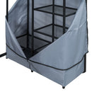 Loft Bed With Desk, Shelves, Power Outlet, LED Light And Wardrobe