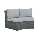 10 Piece Outdoor Sectional Half Round Patio Rattan Sofa Set