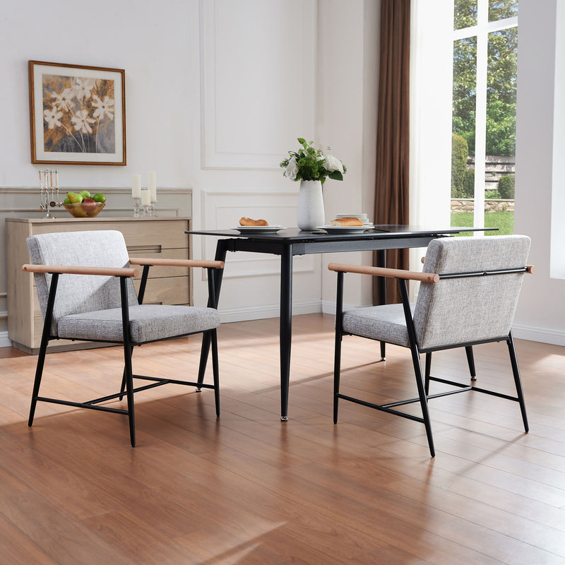 Modern Dining Chair With Iron Frame (Set of 2)