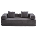 Floor Couch, Convertible Floor Sofa Bed With Pillow Back Support Armrest