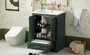 Bathroom Vanity With Ceramic Sink Combo, Modern Freestanding Storage Cabinet With Silver Handles