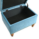 Upholstered Ottoman With Storage And Rivet Trim