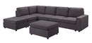 Cassia - 7 Seat Reversible Modular Sectional Sofa With Ottoman