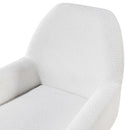 Prince - Mid Century Boucle Arm Chair With Solid Wood Legs - White