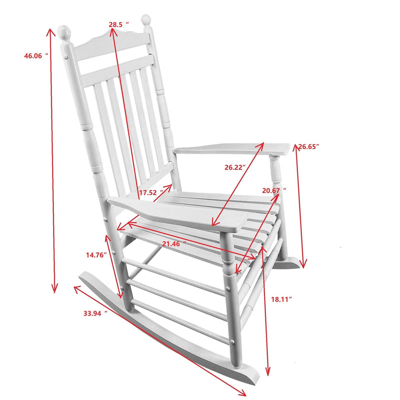 Balcony Porch Adult Rocking Wood Chair