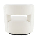 Swivel Comfy Round Barrel Chair With Soft Teddy Fabric For Living Room