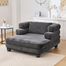 Oversized Chaise Lounge Sofa Bed With Deep Seat And Layered Armrests