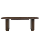 Modern Rustic Oval Dining Table With Double Pedestal Base