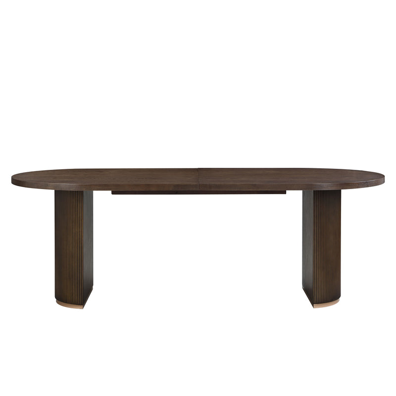 Modern Rustic Oval Dining Table With Double Pedestal Base