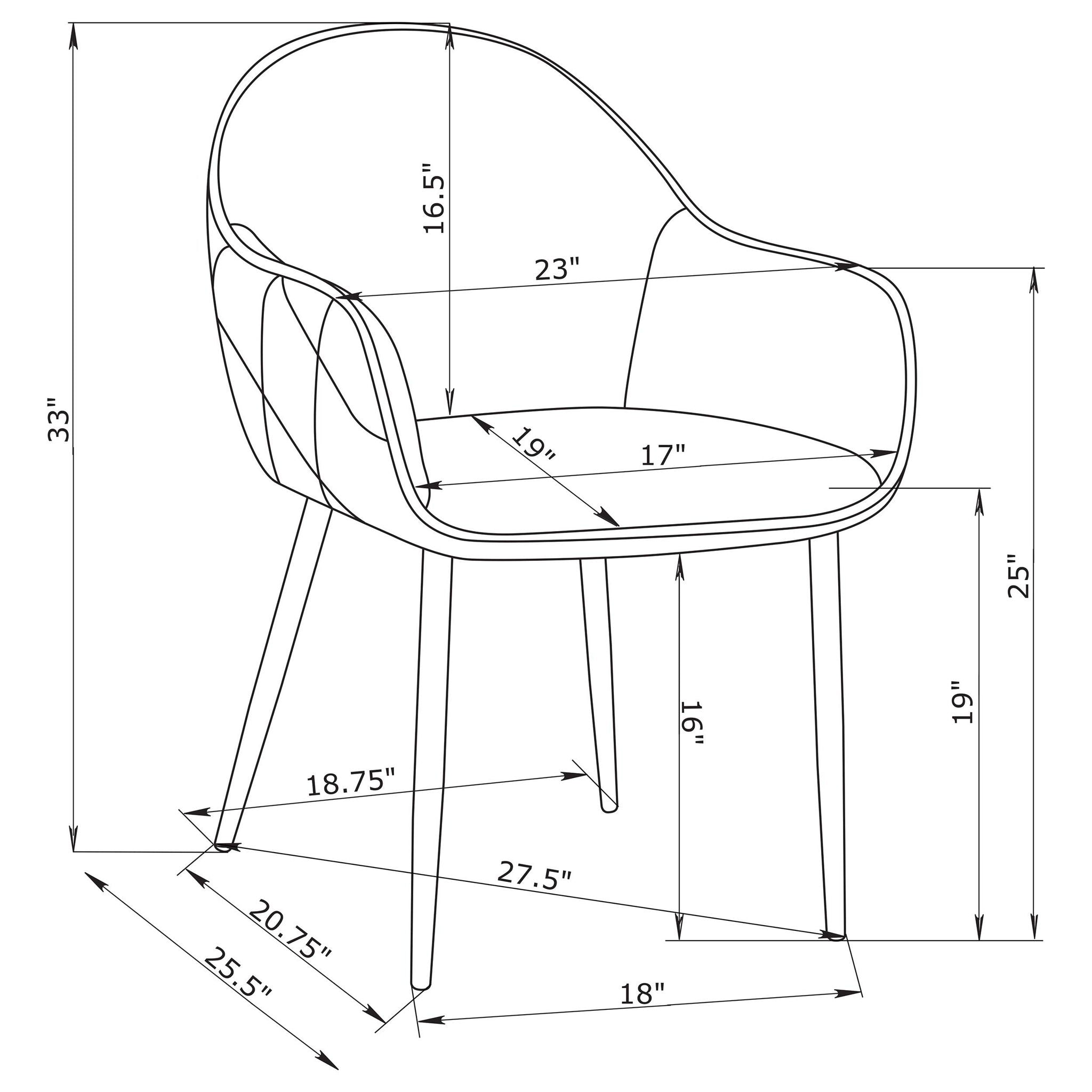 Emma Fabric Upholstered Dining Arm Chair Charcoal (Set of 2) - Atlantic Fine Furniture Melbourne FL