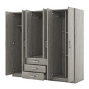 6 Doors Wardrobe Storage For Bedroom, With Big Drawers