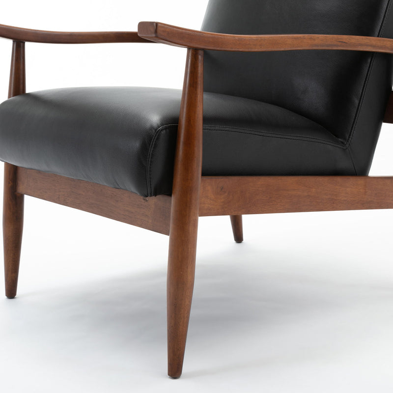 Archer - Accent Chair With Wood Arms - Black