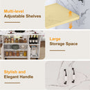 Multi Functional Folding Table With Storage Shelves And Wheels