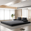 Multifunctional Convertible Sofa Bed With 2 Tumbler Backrests And 2 Pillows, Deep Seat Couch