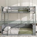 Bunk Bed With Built In Shelves, Storage Box, LED Light And USB Charging Station