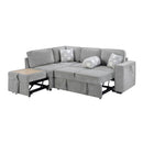 Convertible Sectional L-Shaped Sofa With Dual Pull-Out Sleepers, Flip-Top Table, USB Ports, Cup Holder & Storage