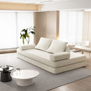 Multifunctional Convertible Sofa Bed With 2 Tumbler Backrests And 2 Pillows, Deep Seat Couch