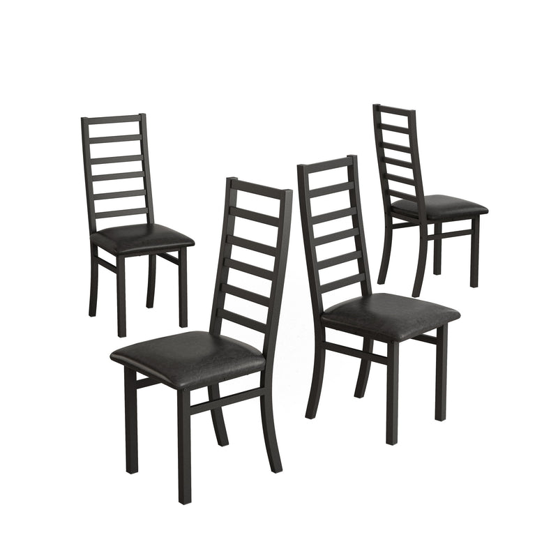 Metal Dining Chairs With Steel Legg, High Back Armless Design