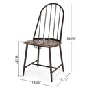 Rustic Farmhouse Style Dining Chair With Spindle Backrest - Dark Brown