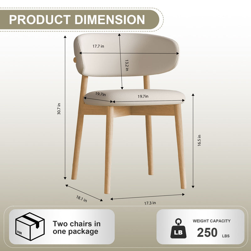 Dining Chair For Dining Room, Kitchen (Set of 2) - White