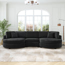 Modern 3 Seater Upholstered Sofa With Curved Design