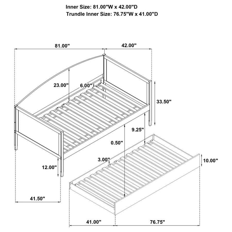 Bozeman - Wood Twin Daybed With Trundle - Medium Walnut