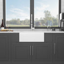 Elegant Farmhouse Apron Front Ceramic Single Bowl, Kitchen Basin