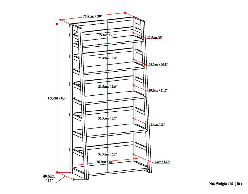 Acadian - Ladder Shelf Bookcase