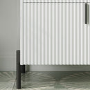 Fluted Bathroom Vanity With Ceramic Sink, Freestanding Design