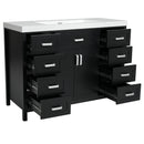 Bathroom Vanity With Sink, 2 Doors 8 Drawers, Soft Close System, Classic Design