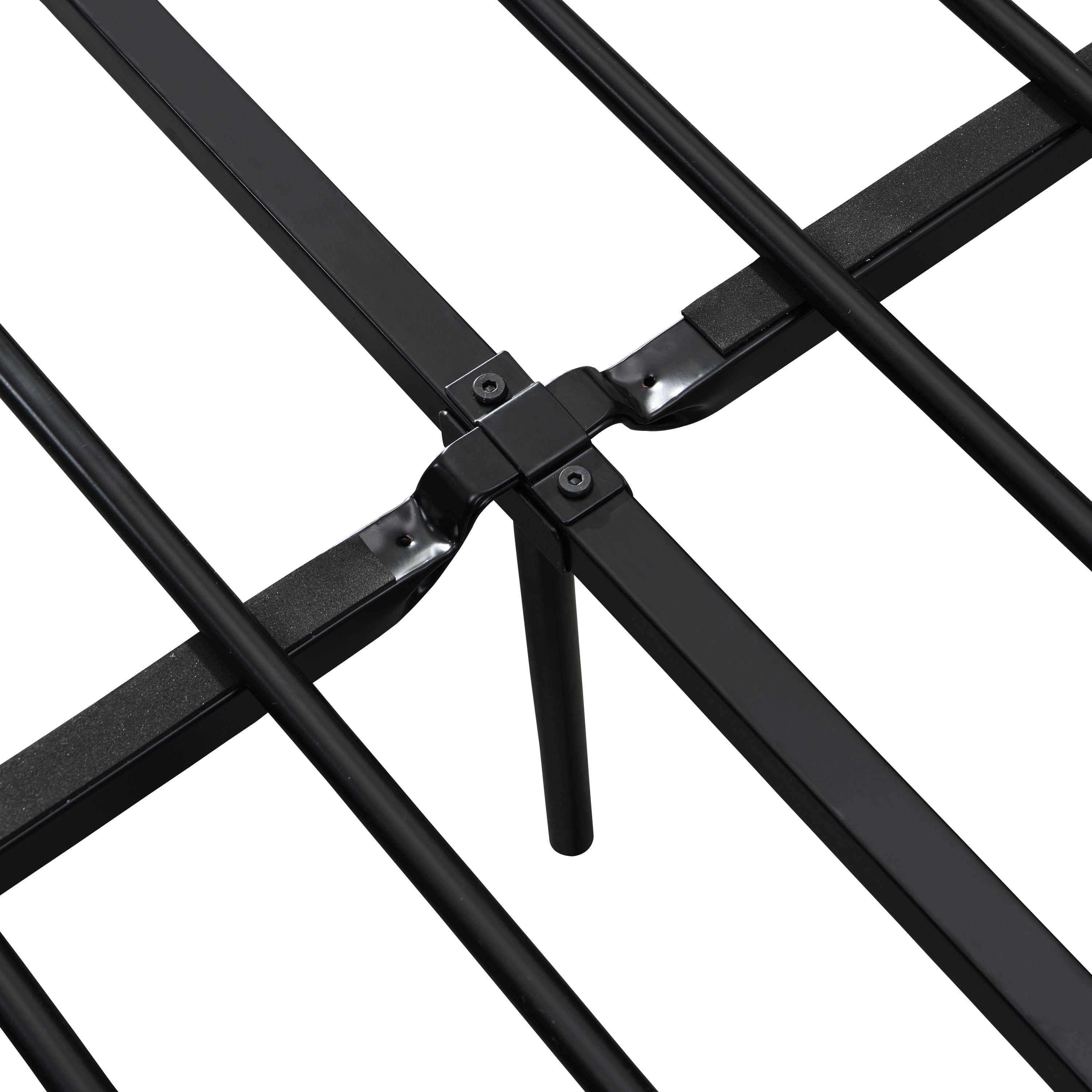 Industrial Platform Queen Bed Frame/Mattress Foundation with Rustic Headboard and Footboard, Strong Steel Slat Support, No Box Spring Needed, Noise Free, Easy Assembly - Atlantic Fine Furniture Melbourne FL
