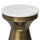 Raquel - Side Table - Antique Brass / White
