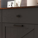 Double Tilt Out Trash Cabinet With Hideaway Drawer And Barn Door Style