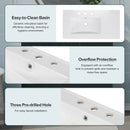 Bathroom Vanity With Ceramic Sink Combo, Abundant Storage Cabinet 2 Soft Close Doors And 5 Drawers