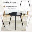 Modern 3 Piece Set, Anti - Spill Round Coffee Table, 2 Rattan Swivel Chairs, Outdoor Patio Furniture For Tea Time - Black / Wood